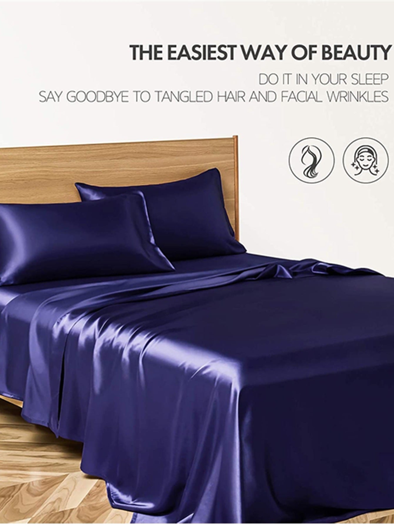 Four-piece Set Of Silk Bedding Sheets And Fitted Sheets - VELORIA