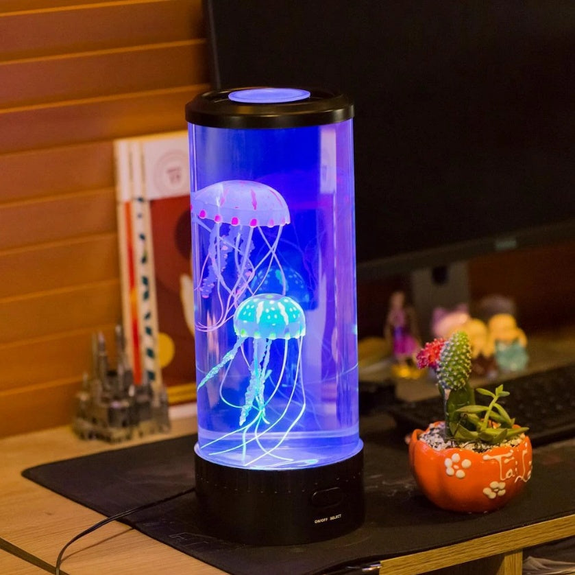 LED Jellyfish Aquarium Lamp Night Light USB Powered - VELORIA