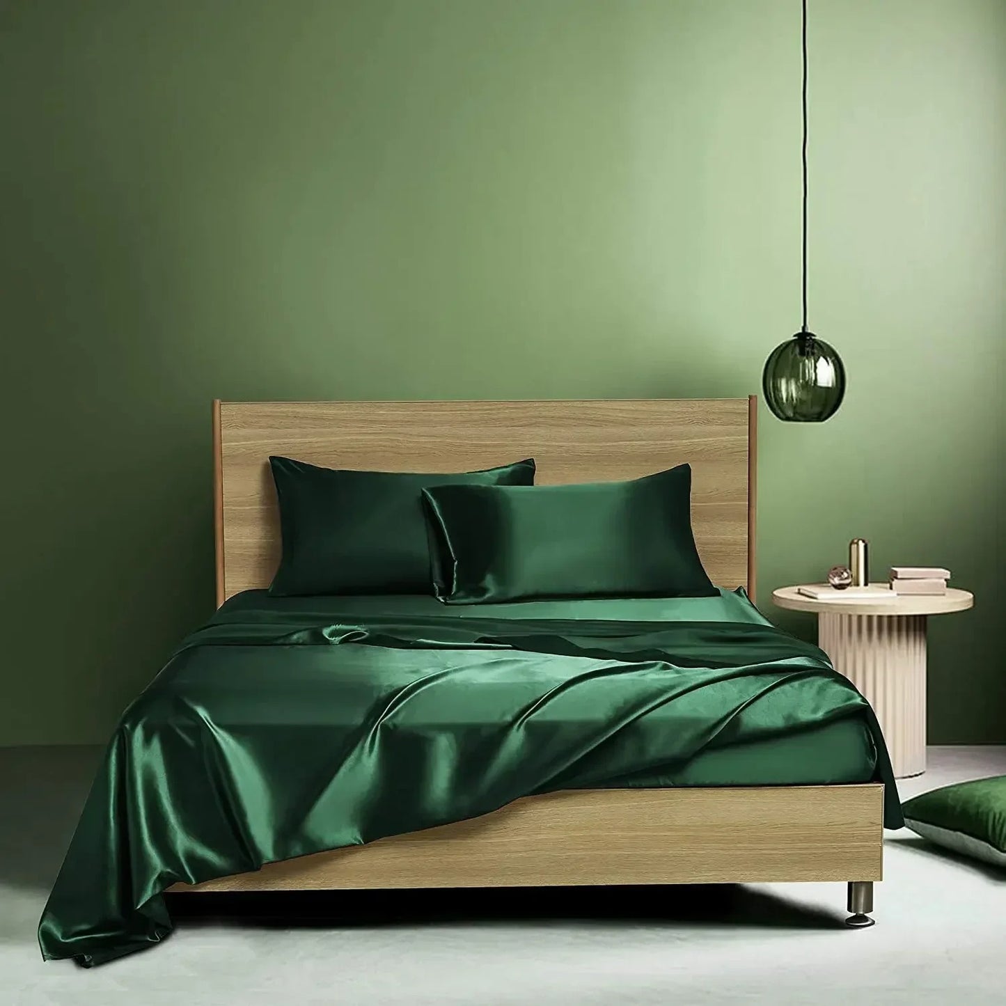 Four-piece Set Of Silk Bedding Sheets And Fitted Sheets - VELORIA