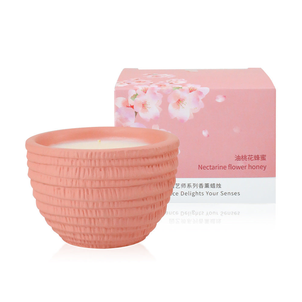 1 00g Smokeless Scented Aromatic Candles Cement Cup Natural Soy Wax Scented Candles With Essential Oils Wedding Decorative Candle - VELORIA