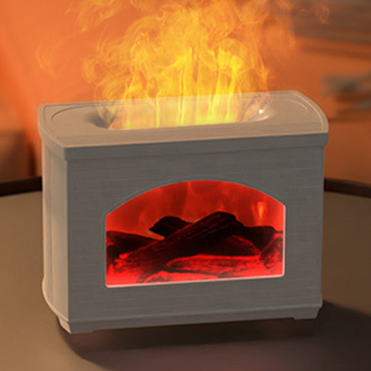 2024 New Simulated Fireplace Air Humidifier Flame Effect Aroma Oil Diffuser Aromatherapy Humidifiers Mist Sprayer Air Purifier - VELORIA