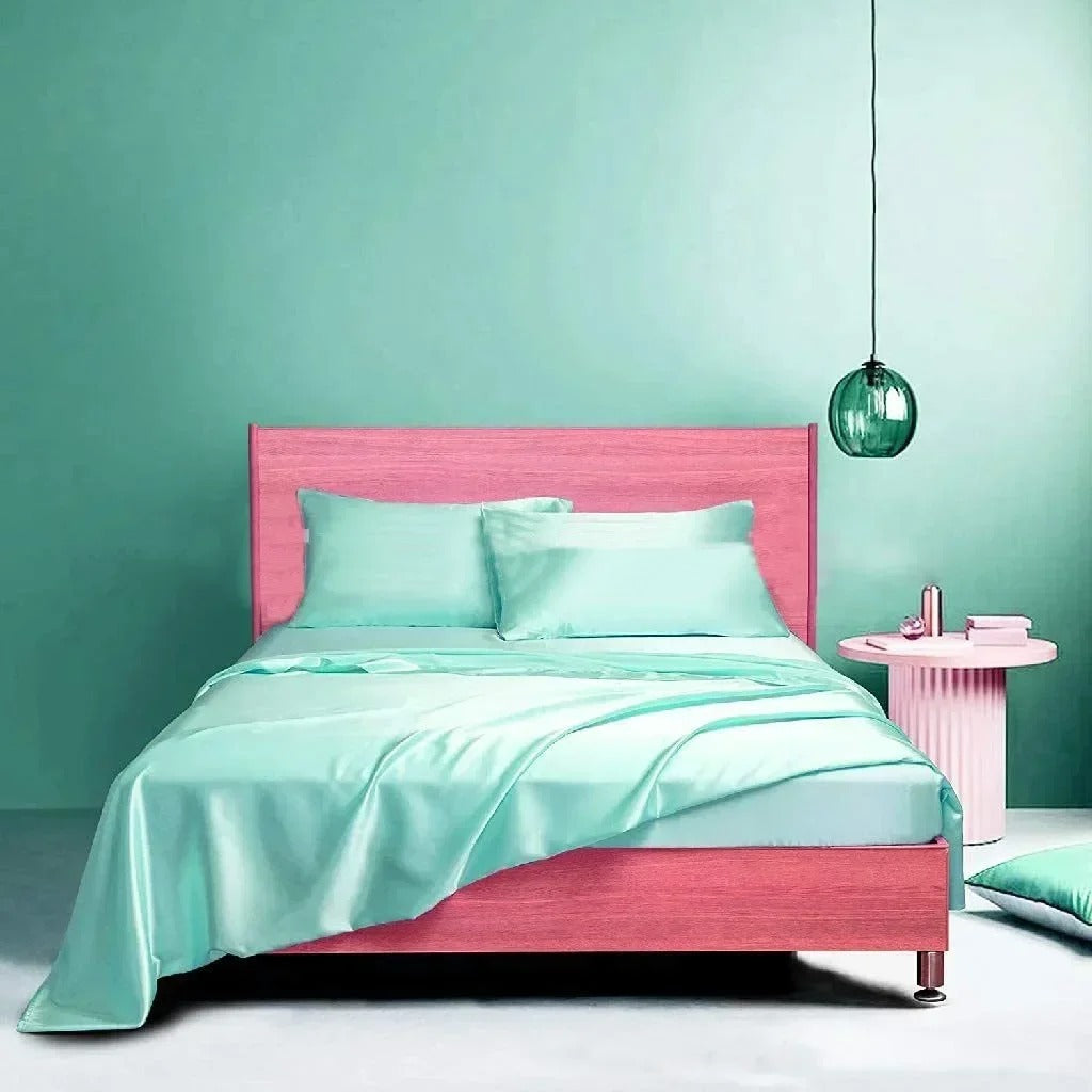 Four-piece Set Of Silk Bedding Sheets And Fitted Sheets - VELORIA