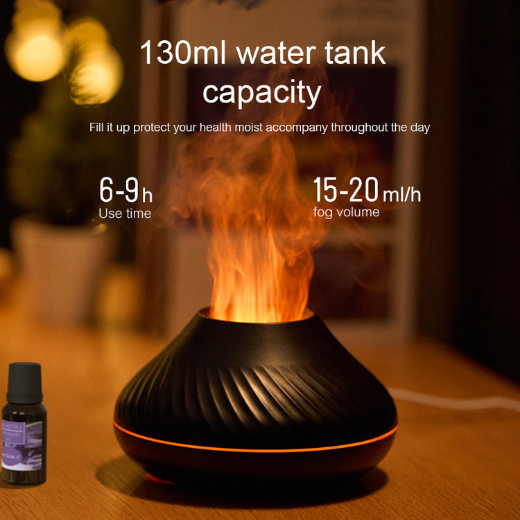 Newest RGB Flame Aroma Diffuser 130Ml 3d Colorful Flame Humidifier Fire Volcano Diffuser Flame - VELORIA