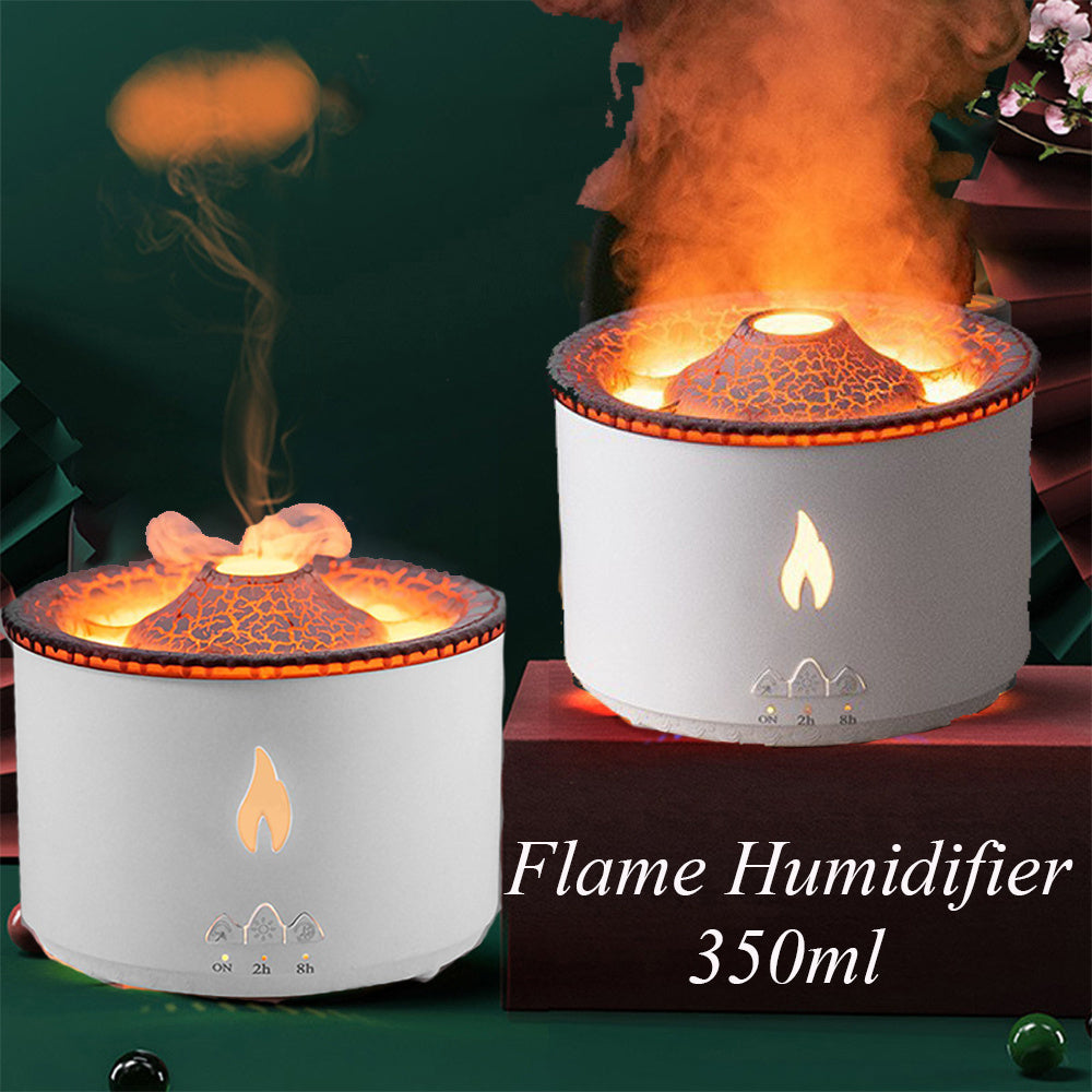 New Creative Ultrasonic Essential Oil Humidifier Volcano Aromatherapy Machine Spray Jellyfish Air Flame Humidifier Diffuser - VELORIA
