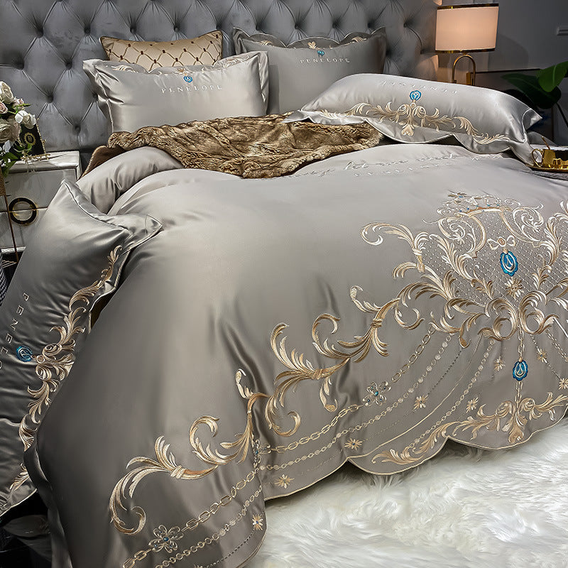 Ice Silk Quilt Sets Bed Sheets Bedding Four-piece Set - VELORIA