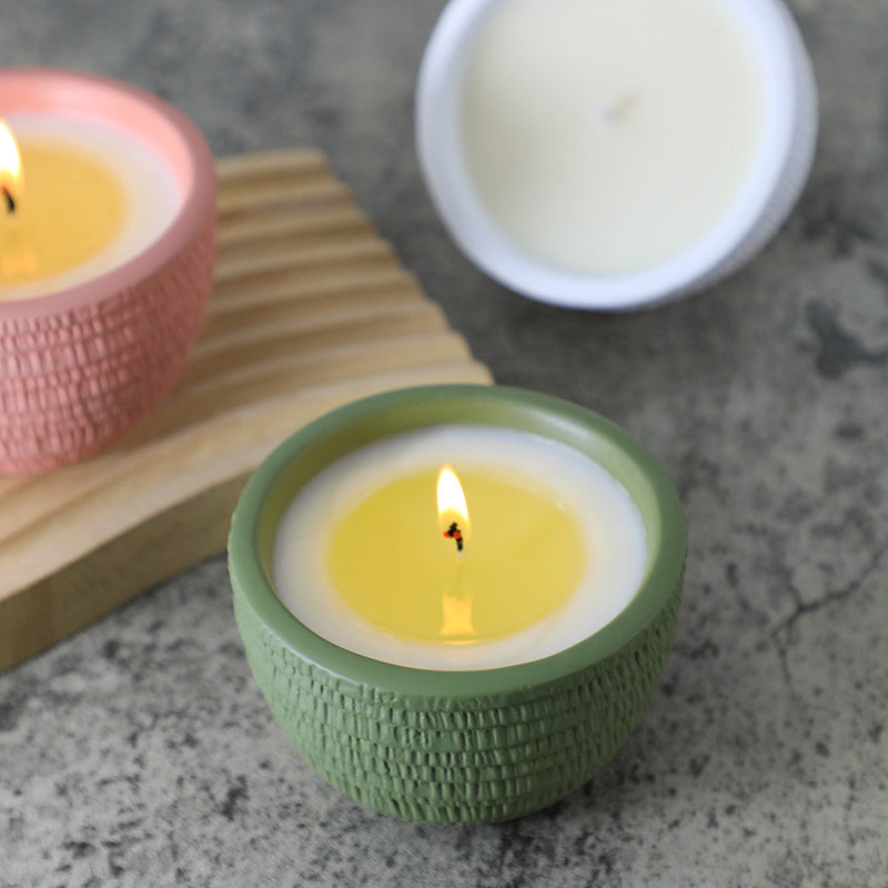 1 00g Smokeless Scented Aromatic Candles Cement Cup Natural Soy Wax Scented Candles With Essential Oils Wedding Decorative Candle - VELORIA