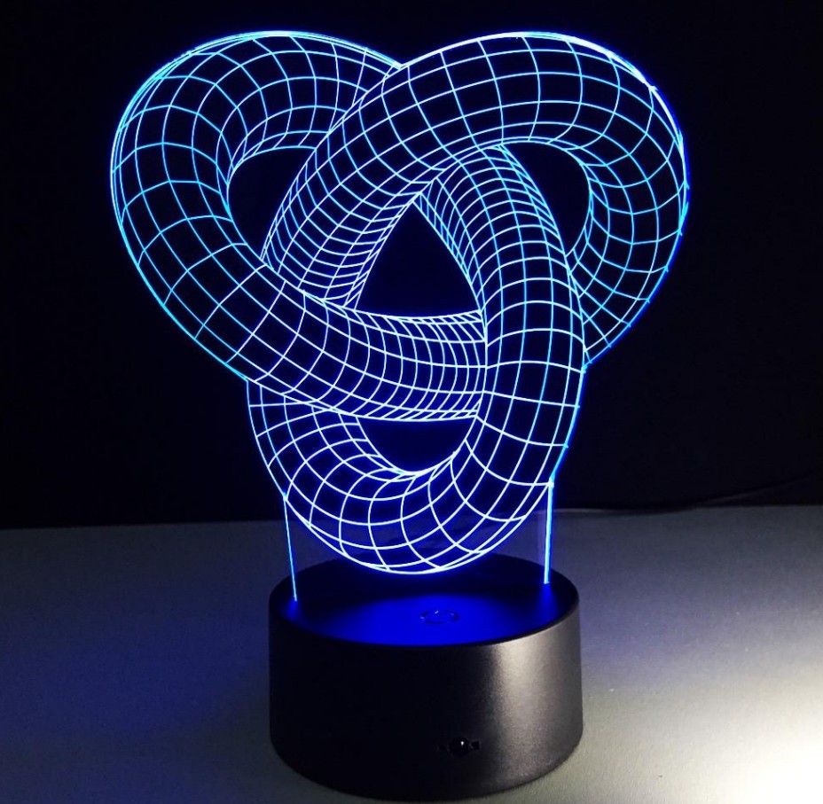Knot 2 - 3D Optical Illusion LED Lamp Hologram - VELORIA