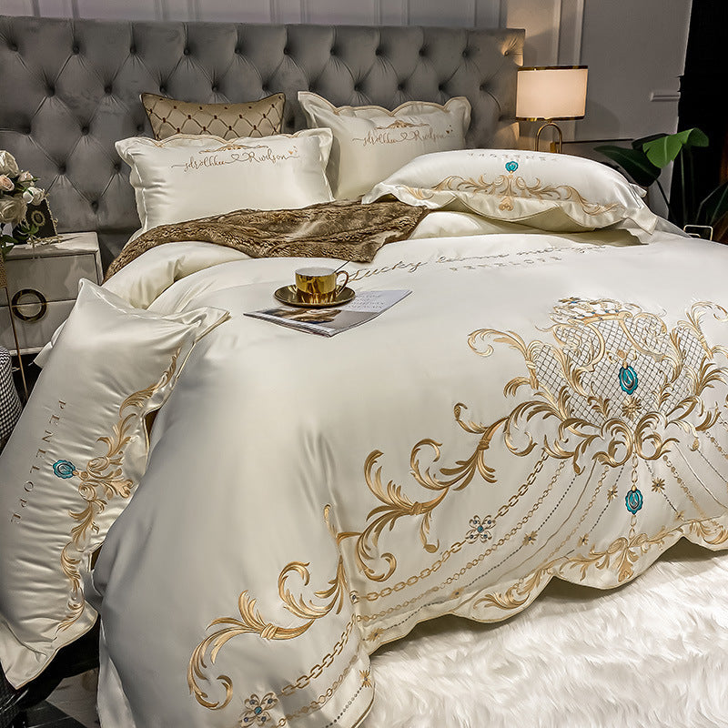 Ice Silk Quilt Sets Bed Sheets Bedding Four-piece Set - VELORIA
