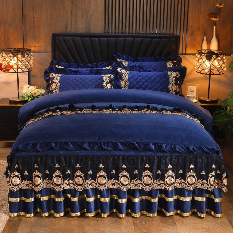 Lace Bedskirt Bedclothes Mattress Cover Bedspread Pillowcases Home Textiles - VELORIA