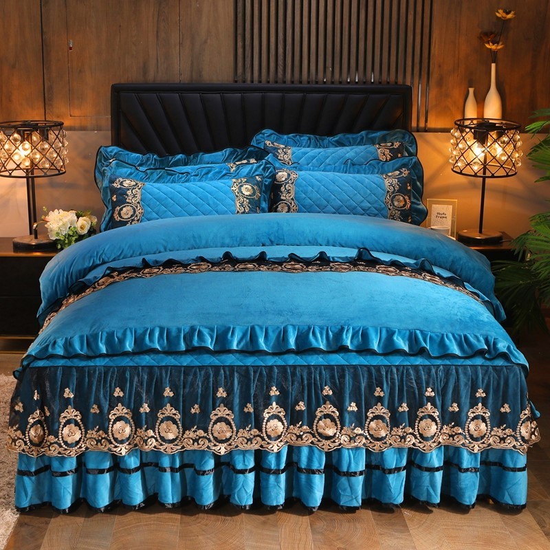 Lace Bedskirt Bedclothes Mattress Cover Bedspread Pillowcases Home Textiles - VELORIA