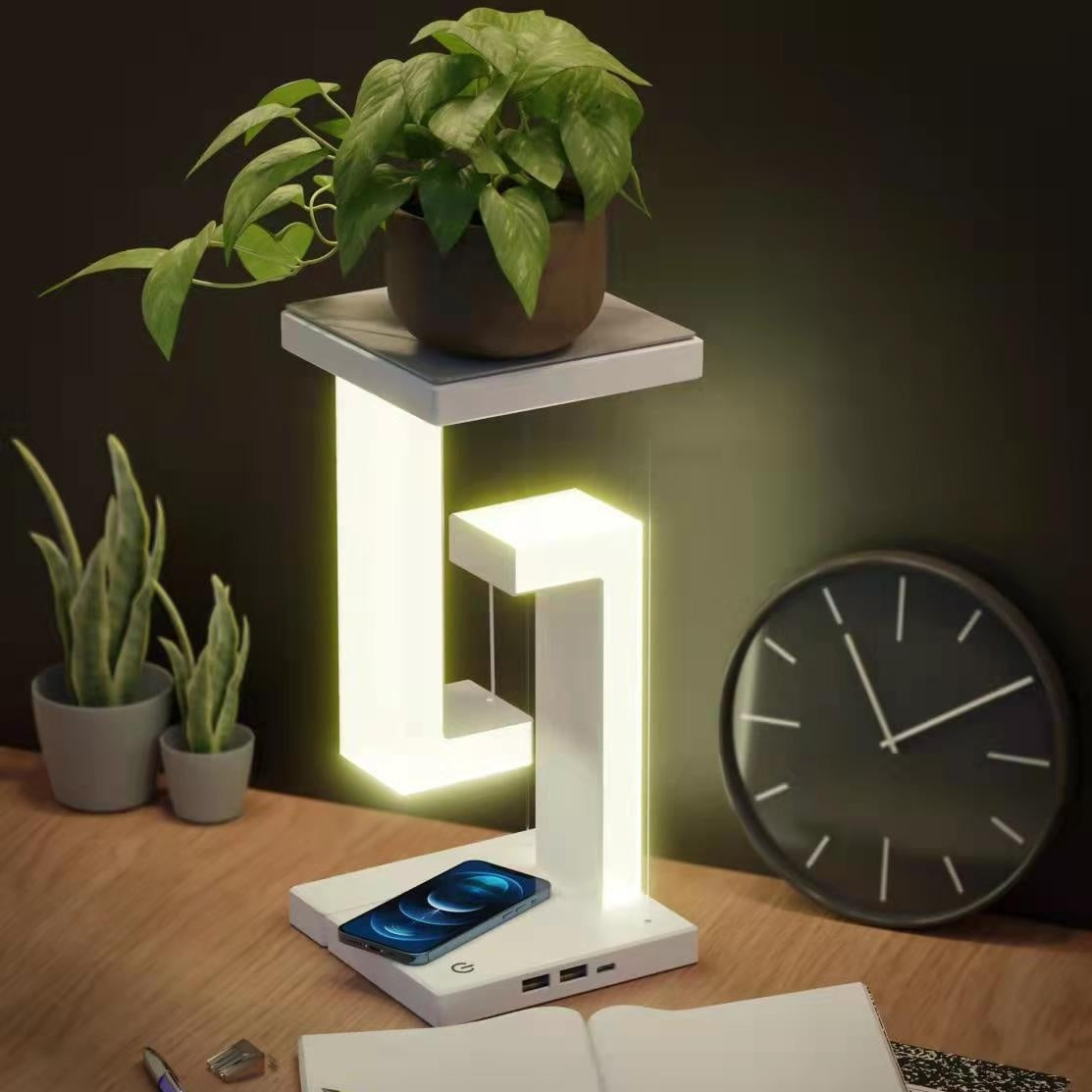Creative Smartphone Wireless Charging Suspension Table Lamp Balance Lamp Floating For Home Bedroom - VELORIA