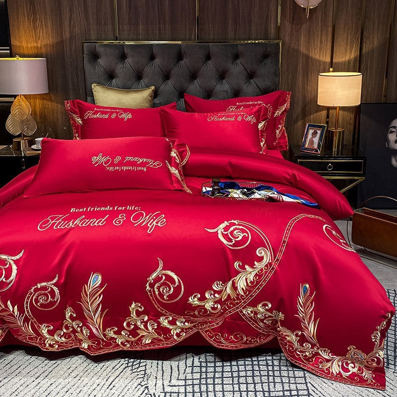 Ice Silk Quilt Sets Bed Sheets Bedding Four-piece Set - VELORIA