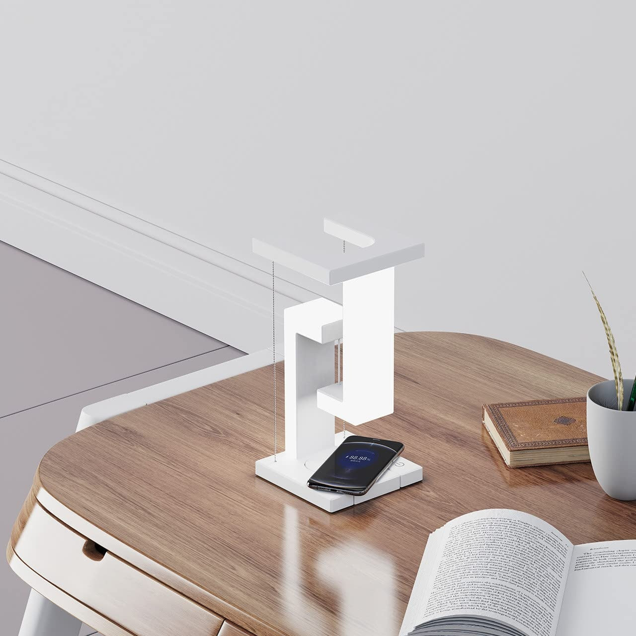 Creative Smartphone Wireless Charging Suspension Table Lamp Balance Lamp Floating For Home Bedroom - VELORIA