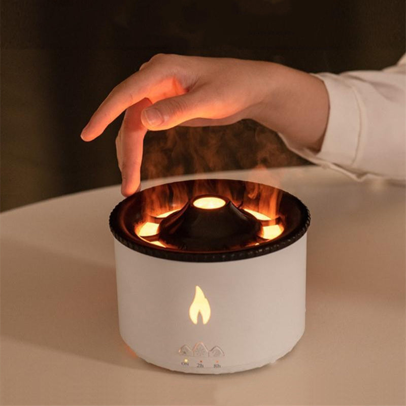 New Creative Ultrasonic Essential Oil Humidifier Volcano Aromatherapy Machine Spray Jellyfish Air Flame Humidifier Diffuser - VELORIA