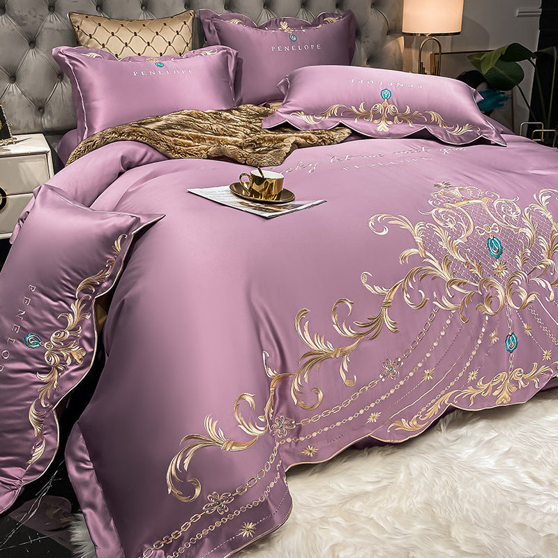 Ice Silk Quilt Sets Bed Sheets Bedding Four-piece Set - VELORIA