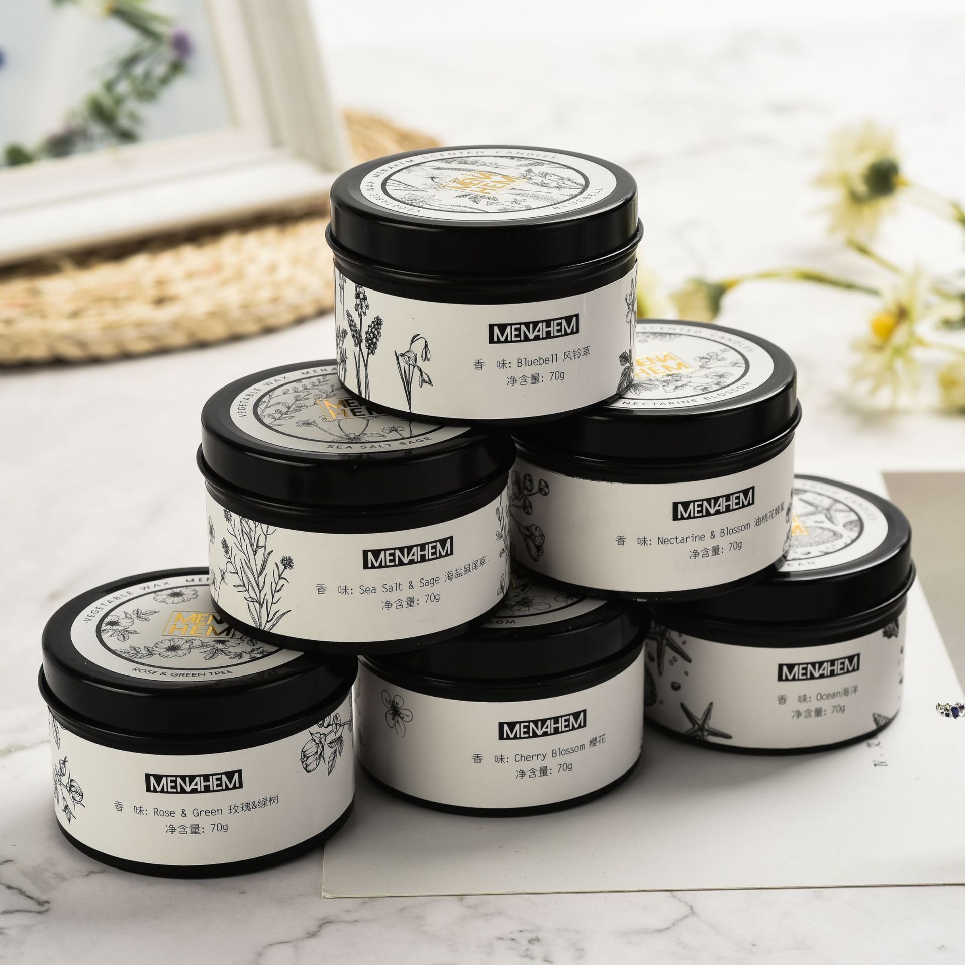Black Tin Cans Aromatic Candles Smokeless - VELORIA