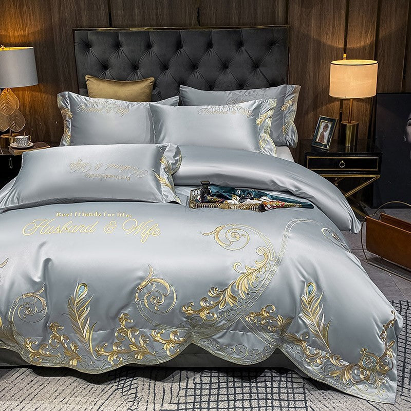 Ice Silk Quilt Sets Bed Sheets Bedding Four-piece Set - VELORIA