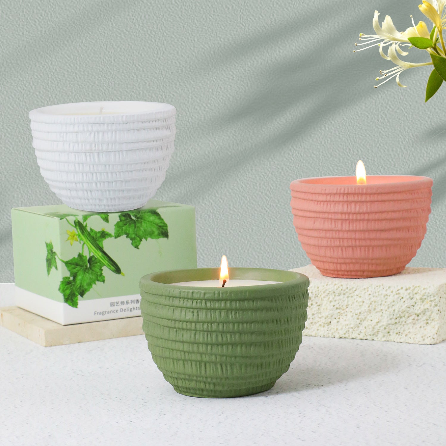 1 00g Smokeless Scented Aromatic Candles Cement Cup Natural Soy Wax Scented Candles With Essential Oils Wedding Decorative Candle - VELORIA