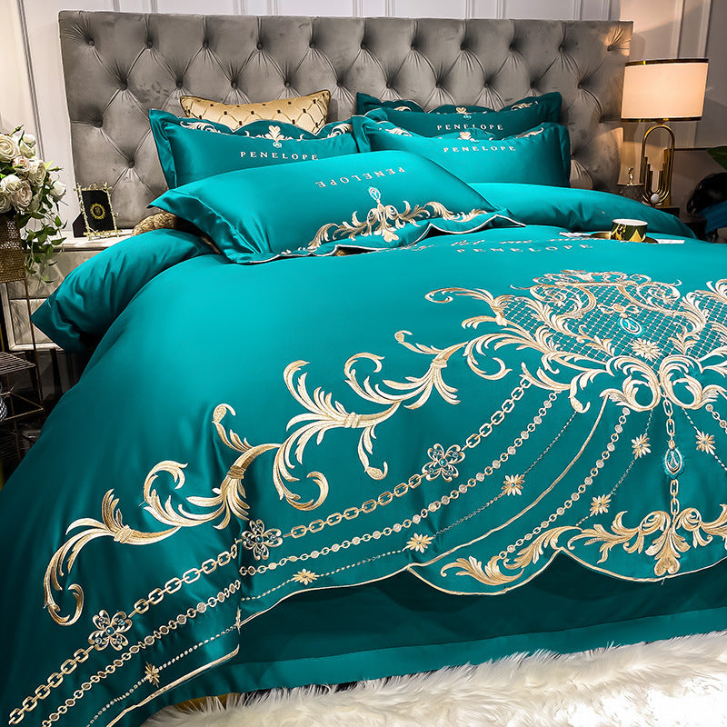 Ice Silk Quilt Sets Bed Sheets Bedding Four-piece Set - VELORIA