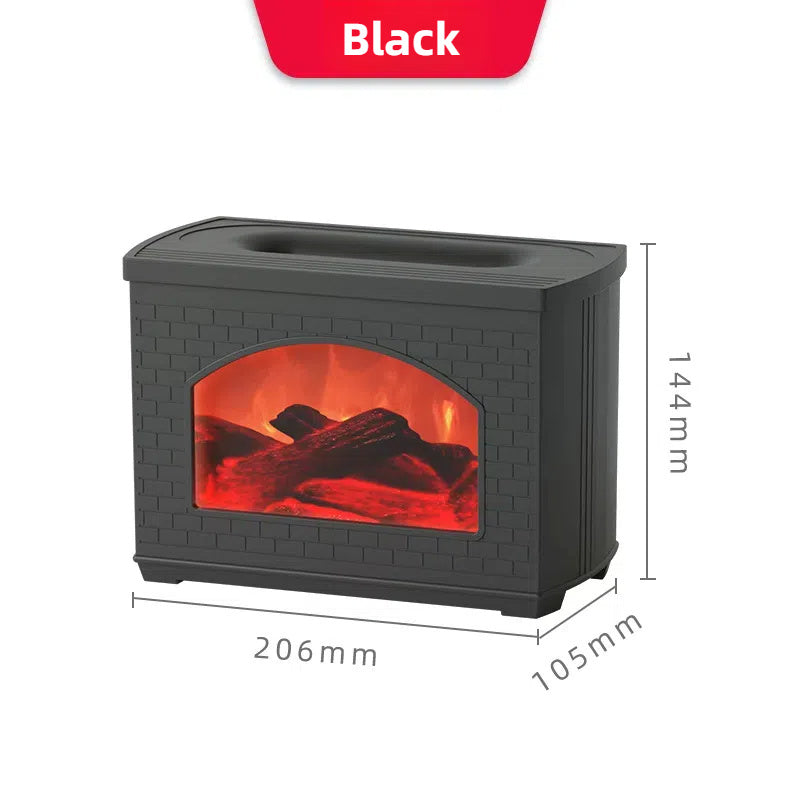 2024 New Simulated Fireplace Air Humidifier Flame Effect Aroma Oil Diffuser Aromatherapy Humidifiers Mist Sprayer Air Purifier - VELORIA
