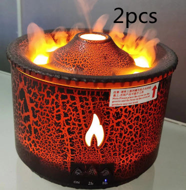 New Creative Ultrasonic Essential Oil Humidifier Volcano Aromatherapy Machine Spray Jellyfish Air Flame Humidifier Diffuser - VELORIA