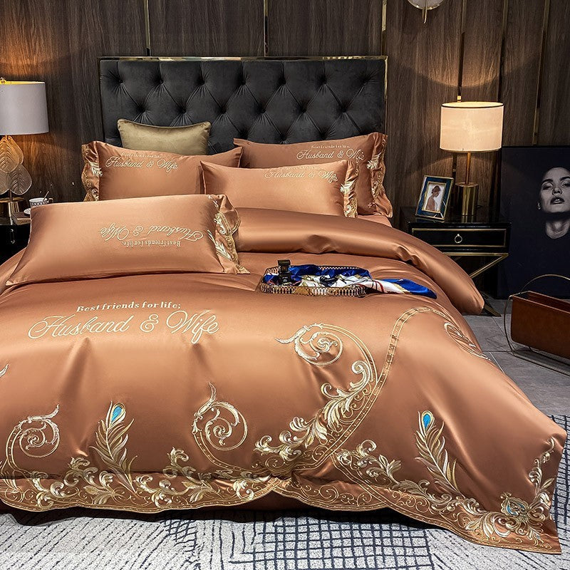 Ice Silk Quilt Sets Bed Sheets Bedding Four-piece Set - VELORIA
