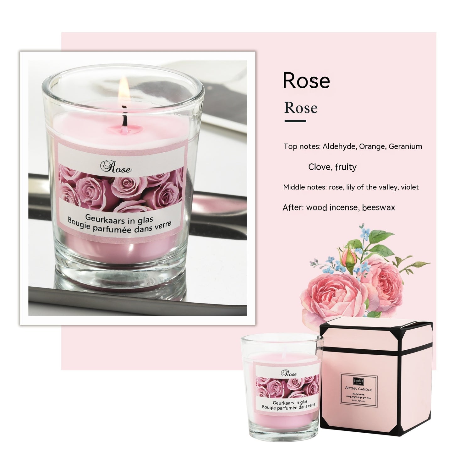 Plant Candles Aromatherapy Glass Romantic Fragrance - VELORIA
