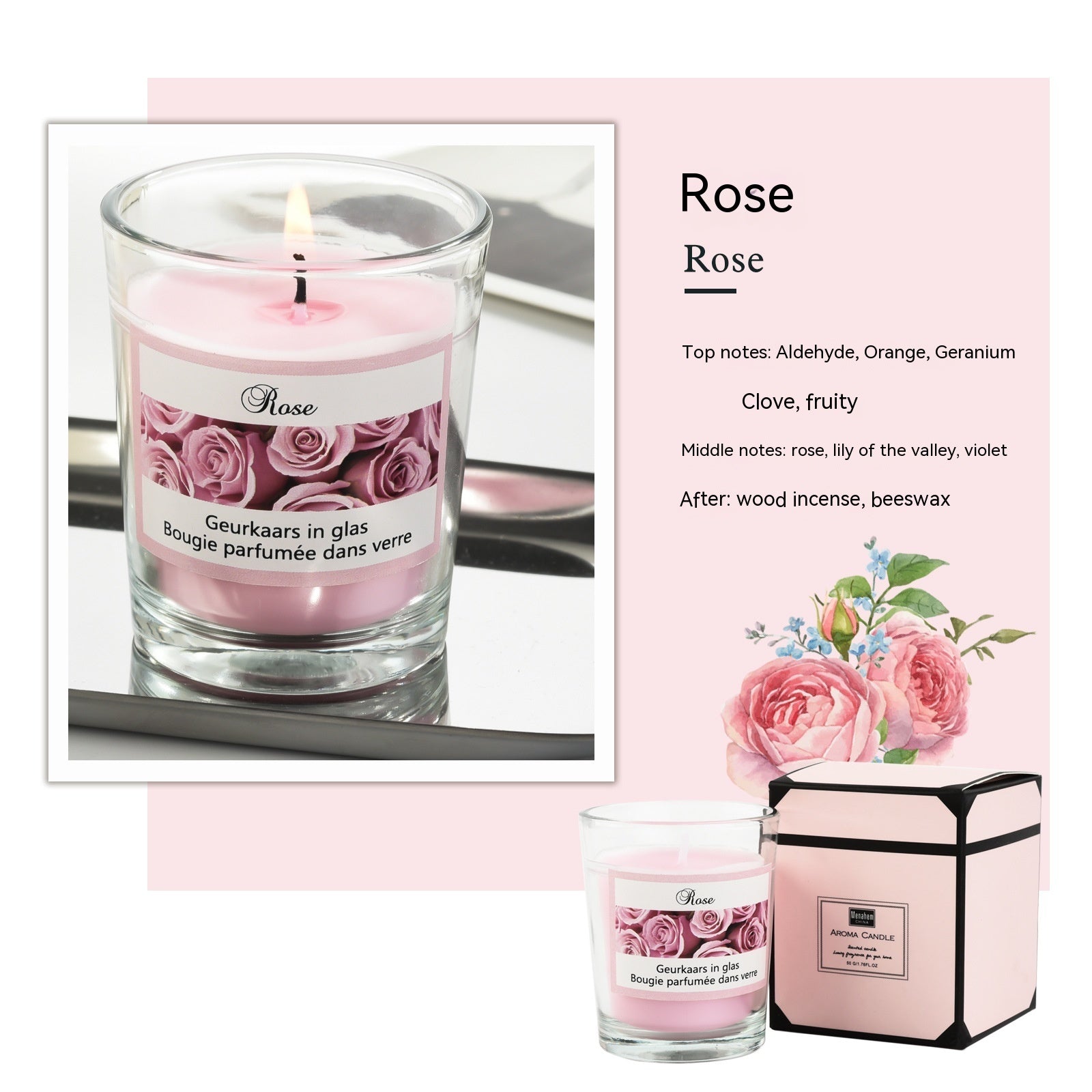 Plant Candles Aromatherapy Glass Romantic Fragrance - VELORIA