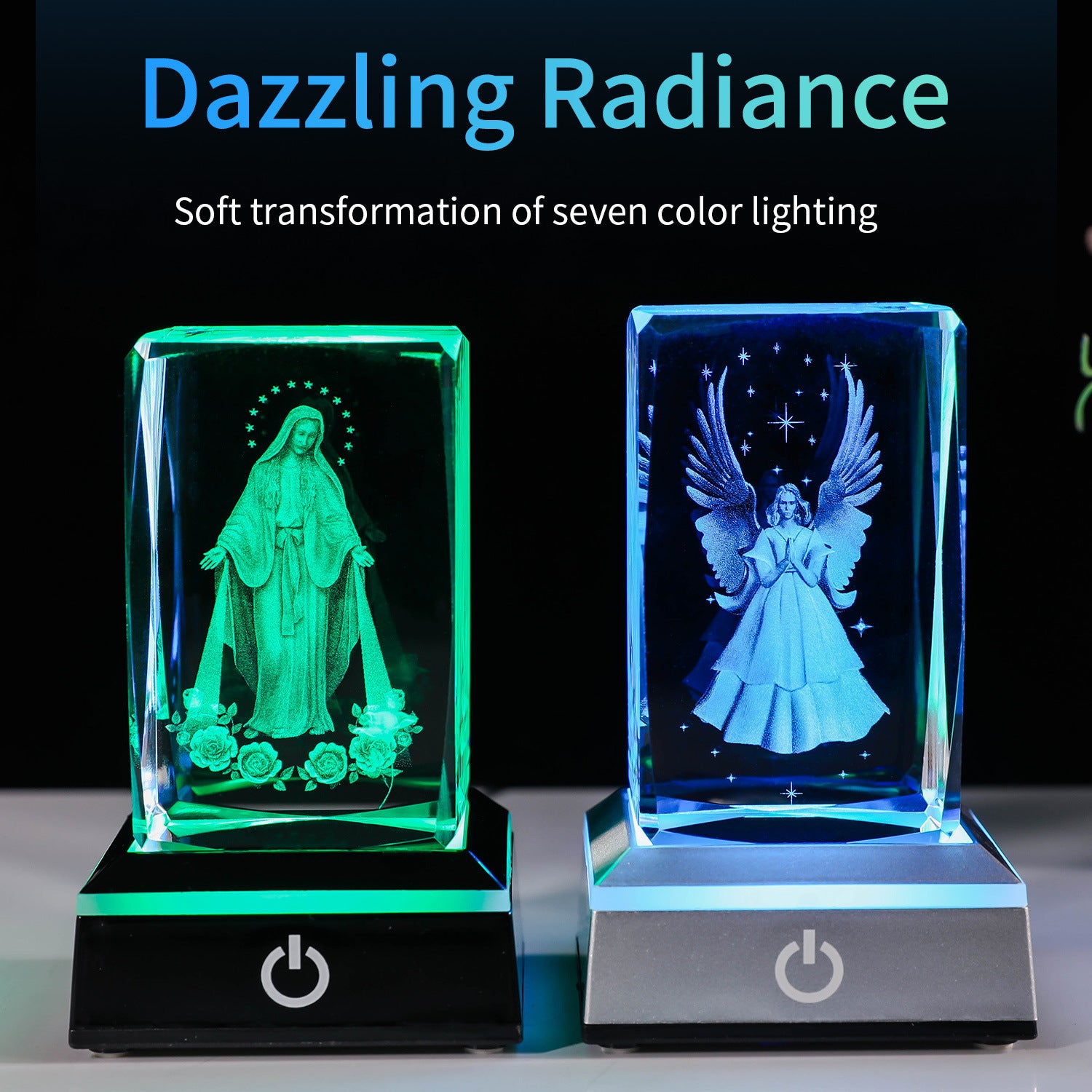 Cube Crystal Ornaments Inner Carving Crafts - VELORIA
