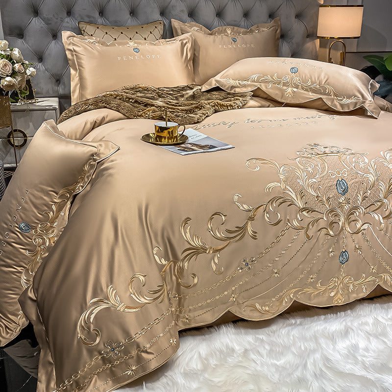 Ice Silk Quilt Sets Bed Sheets Bedding Four-piece Set - VELORIA