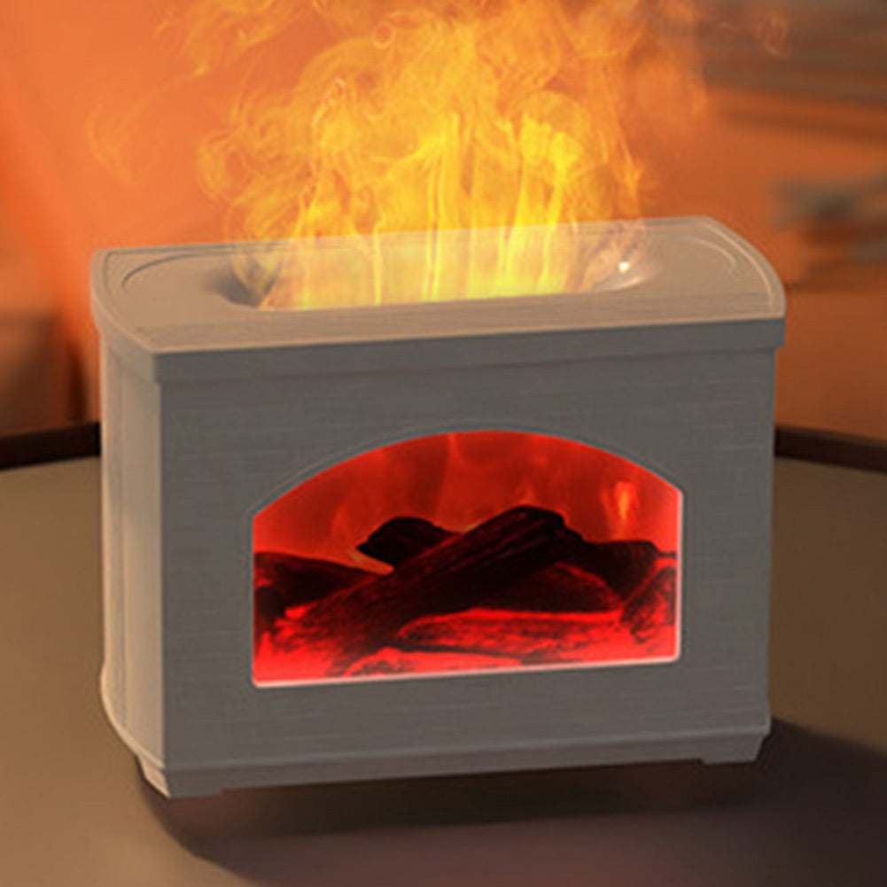 2024 New Simulated Fireplace Air Humidifier Flame Effect Aroma Oil Diffuser Aromatherapy Humidifiers Mist Sprayer Air Purifier - VELORIA