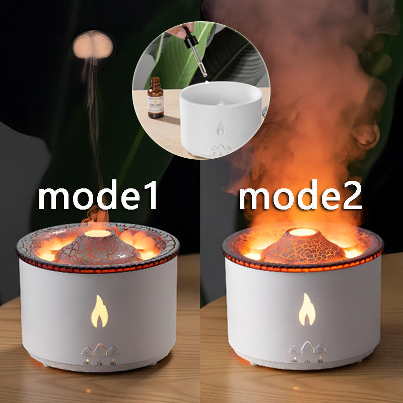 New Creative Ultrasonic Essential Oil Humidifier Volcano Aromatherapy Machine Spray Jellyfish Air Flame Humidifier Diffuser - VELORIA