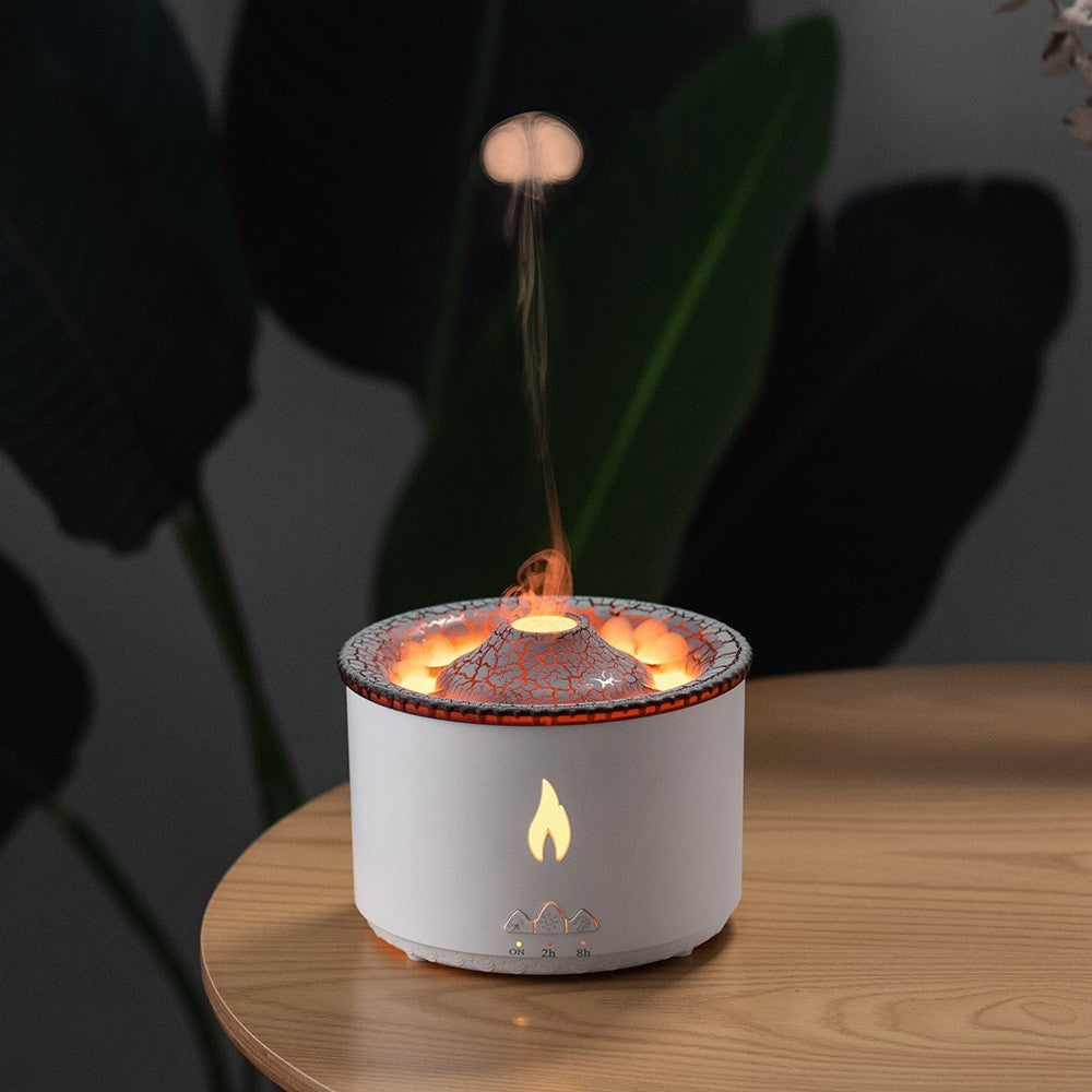 New Creative Ultrasonic Essential Oil Humidifier Volcano Aromatherapy Machine Spray Jellyfish Air Flame Humidifier Diffuser - VELORIA