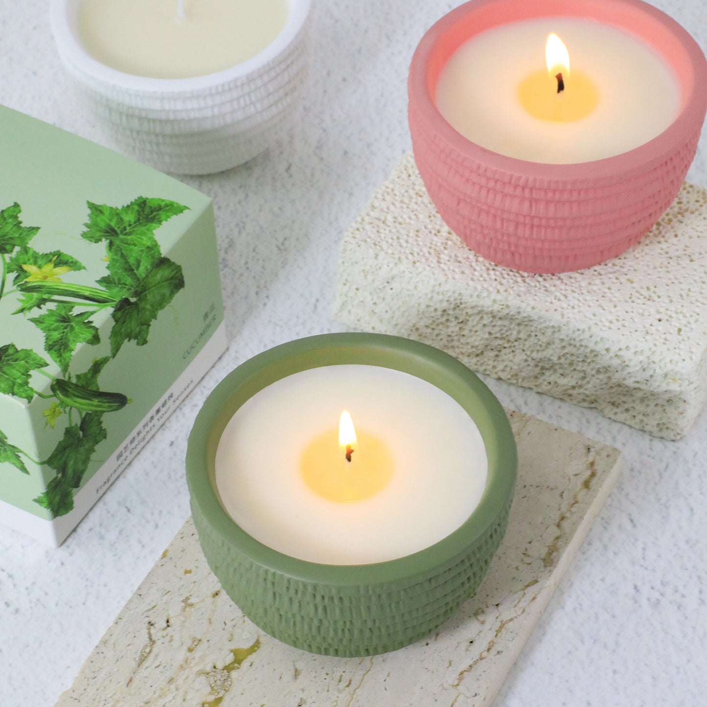 1 00g Smokeless Scented Aromatic Candles Cement Cup Natural Soy Wax Scented Candles With Essential Oils Wedding Decorative Candle - VELORIA