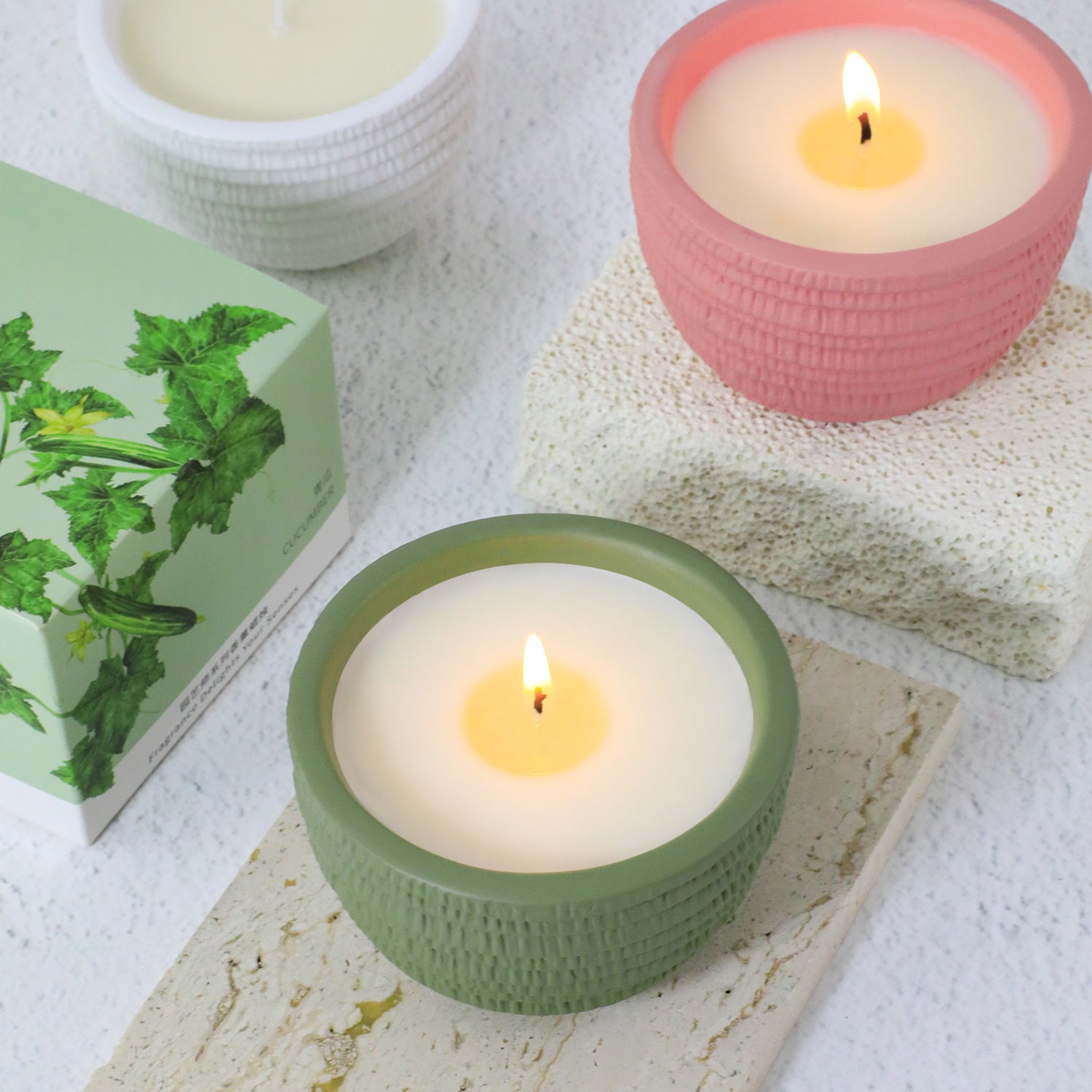 1 00g Smokeless Scented Aromatic Candles Cement Cup Natural Soy Wax Scented Candles With Essential Oils Wedding Decorative Candle - VELORIA