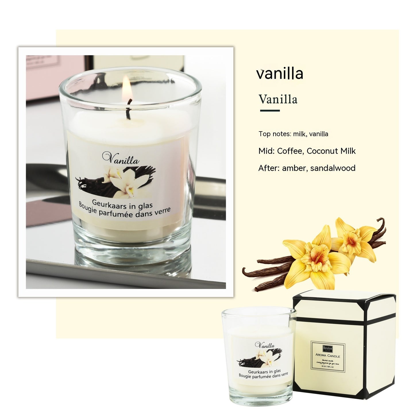 Plant Candles Aromatherapy Glass Romantic Fragrance - VELORIA