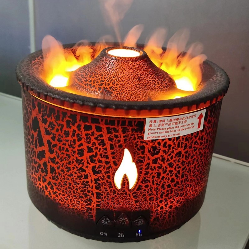 New Creative Ultrasonic Essential Oil Humidifier Volcano Aromatherapy Machine Spray Jellyfish Air Flame Humidifier Diffuser - VELORIA