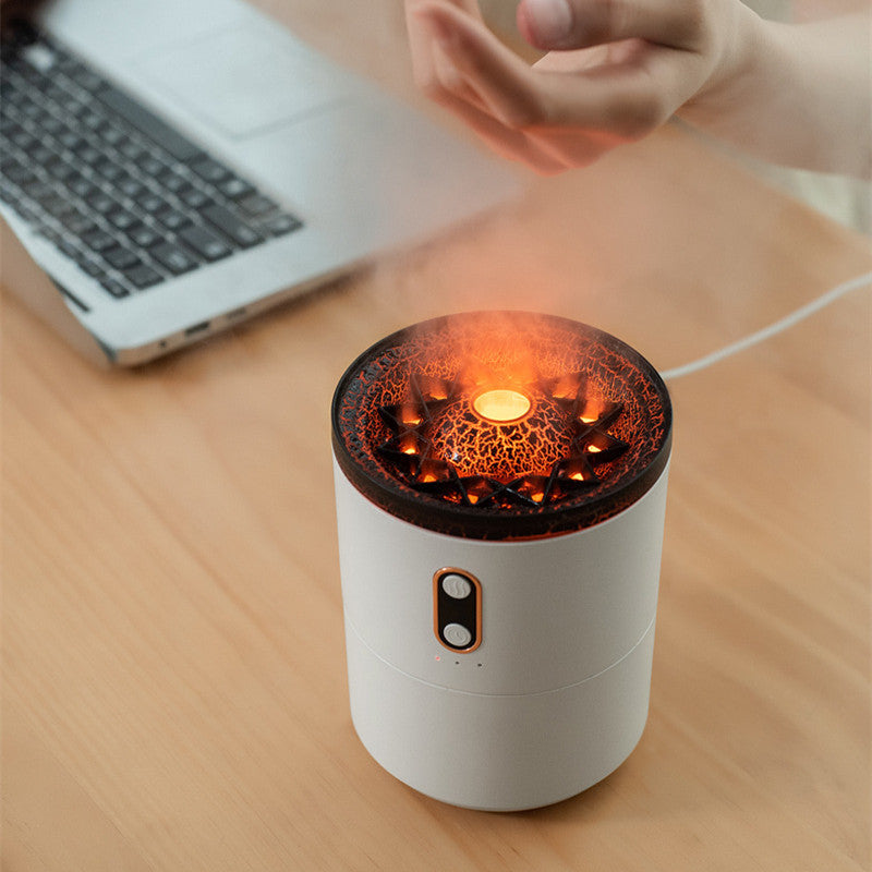 New Creative Ultrasonic Essential Oil Humidifier Volcano Aromatherapy Machine Spray Jellyfish Air Flame Humidifier Diffuser - VELORIA