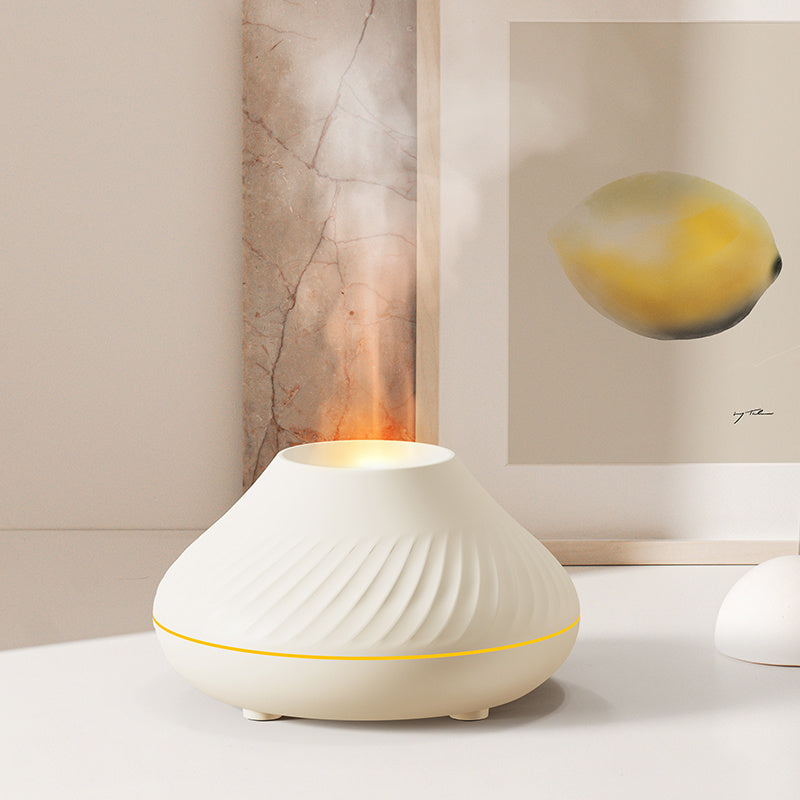 Newest RGB Flame Aroma Diffuser 130Ml 3d Colorful Flame Humidifier Fire Volcano Diffuser Flame - VELORIA