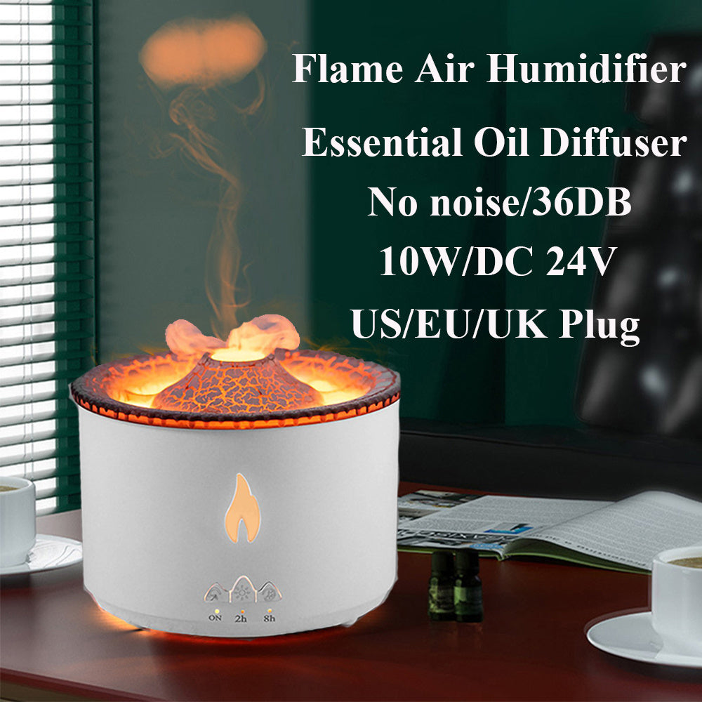 New Creative Ultrasonic Essential Oil Humidifier Volcano Aromatherapy Machine Spray Jellyfish Air Flame Humidifier Diffuser - VELORIA