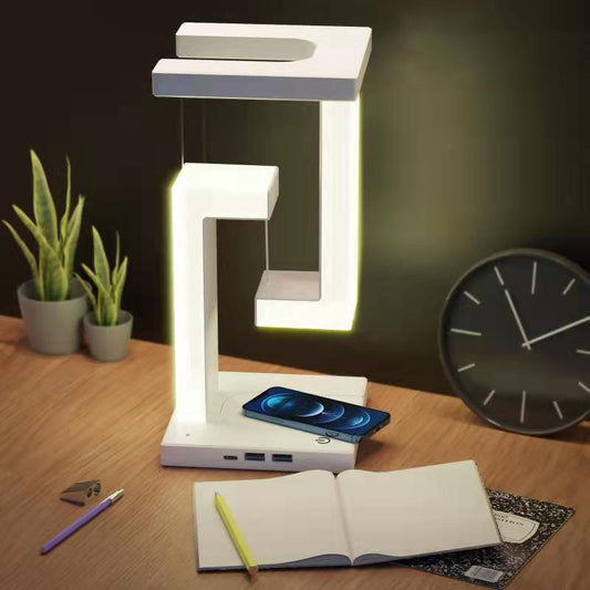 Creative Smartphone Wireless Charging Suspension Table Lamp Balance Lamp Floating For Home Bedroom - VELORIA