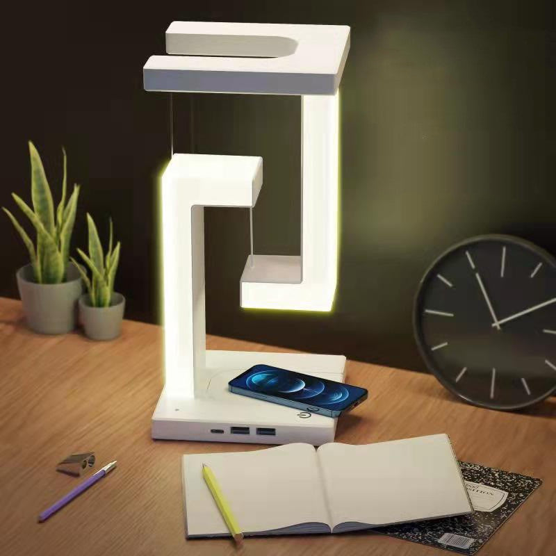 Creative Smartphone Wireless Charging Suspension Table Lamp Balance Lamp Floating For Home Bedroom - VELORIA