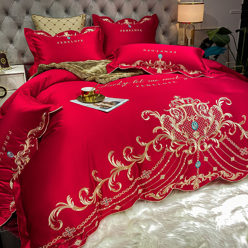 Ice Silk Quilt Sets Bed Sheets Bedding Four-piece Set - VELORIA