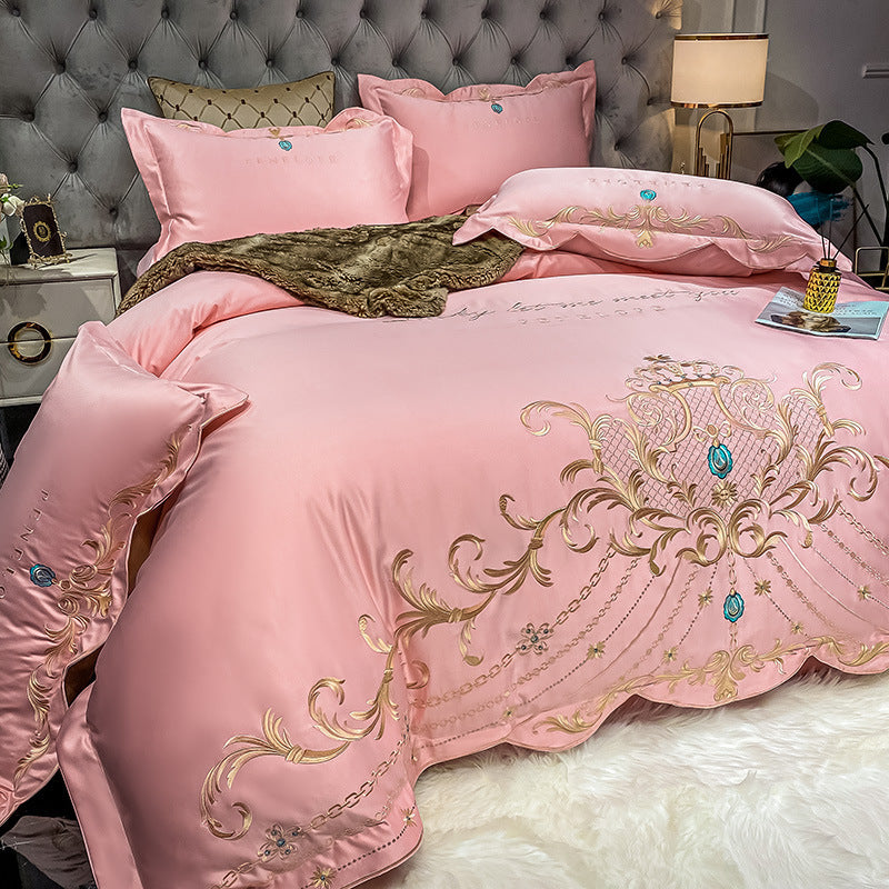 Ice Silk Quilt Sets Bed Sheets Bedding Four-piece Set - VELORIA